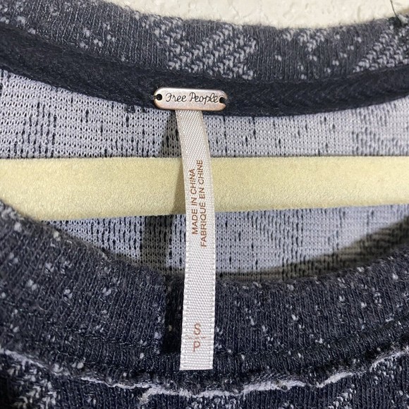 Free People Bed of Rose Print Womens Tunic Size S Charcoal Pullover - Picture 10 of 11